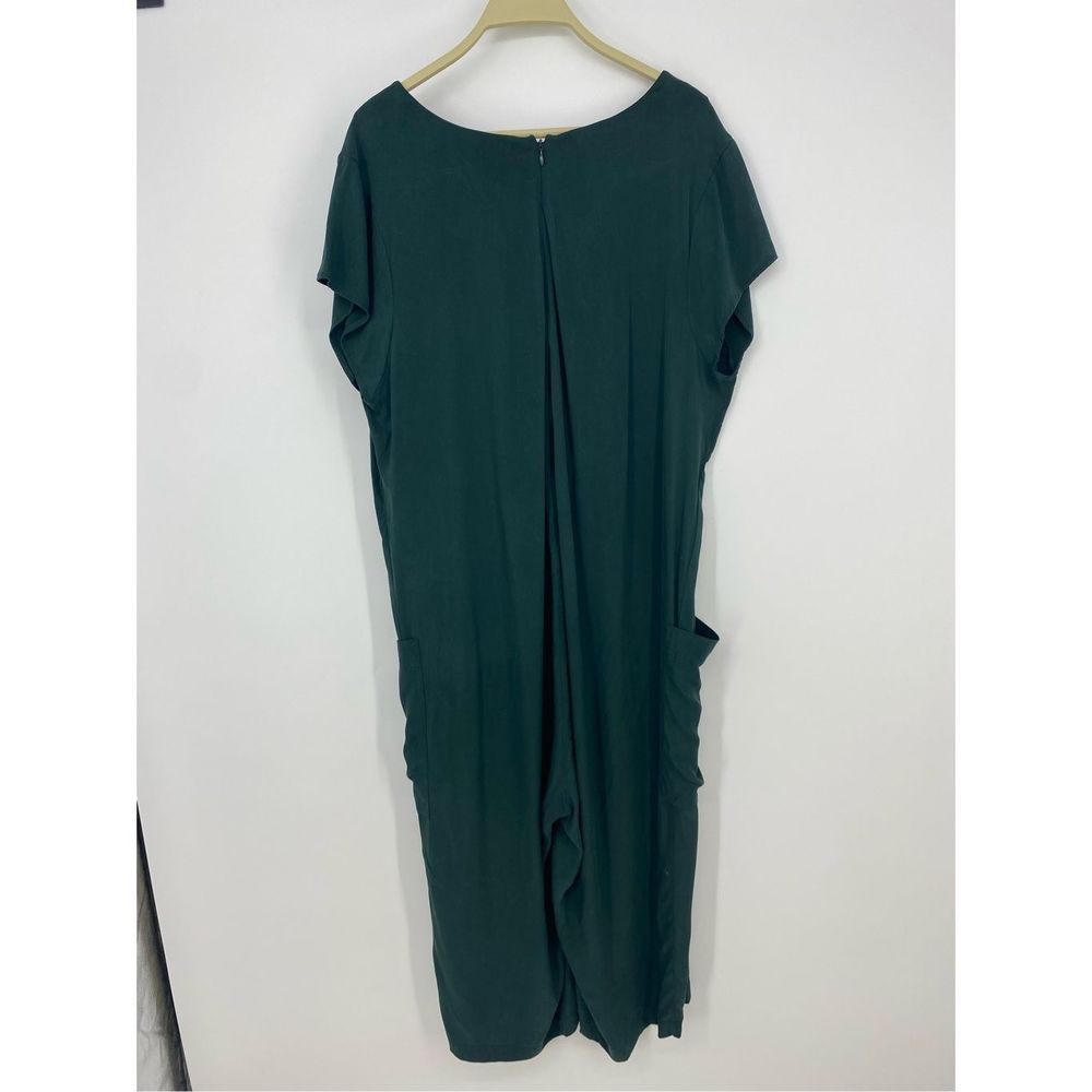 Universal Standard Kia Cupro Jumpsuit Lagenlook Slouch Green Size 14-16 - Picture 10 of 12